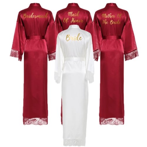 Imagen de Bata de Satén Larga para Mujer - Elegante y Romántica