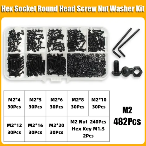 Image de Kit Vis à Capuchon Hexagonal - M2 à M6 Grade 10.9