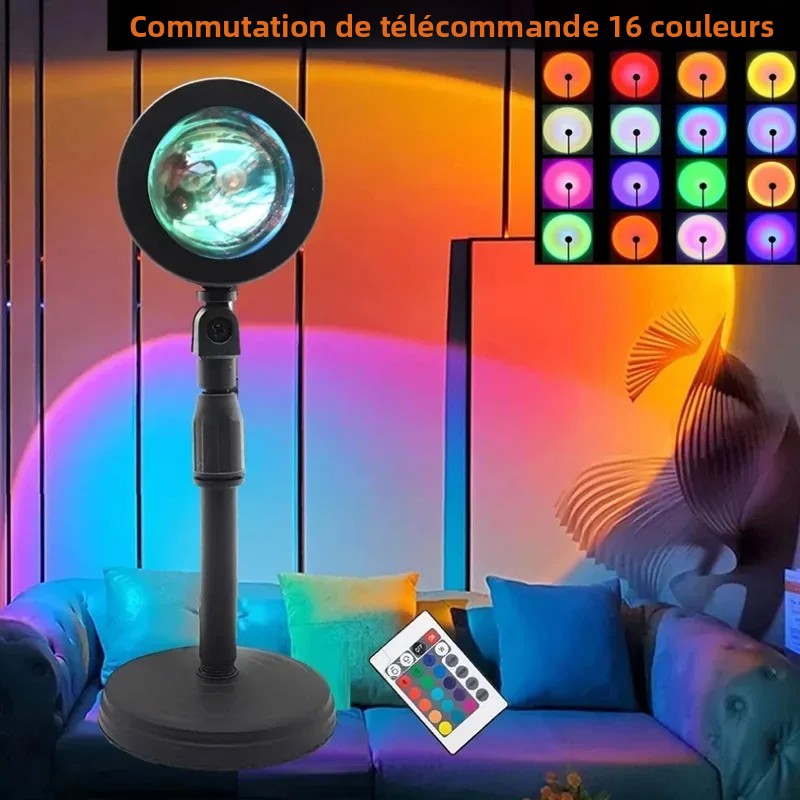 Imagen de Lámpara de puesta de sol de 16 colores, iluminación de ambiente RGB, luz de suelo, luz nocturna, ilu...