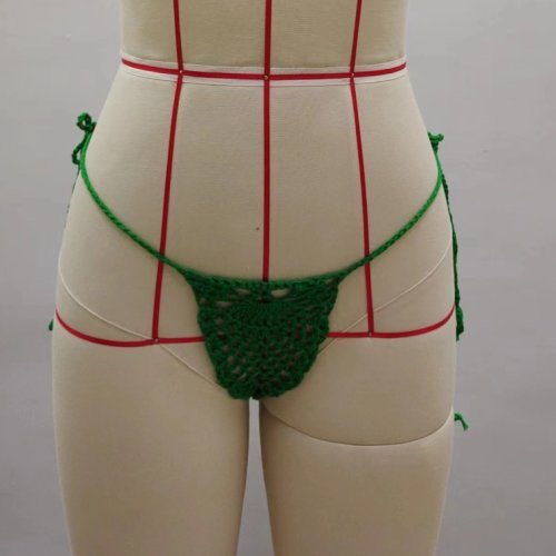 Afbeelding van Haak Bikini Mini Micro G-Strings Strings Strings Sexy Bikini Onderkant Vrouwen Badmode Gehaakt Katoen Braziliaanse String Stropdas String String