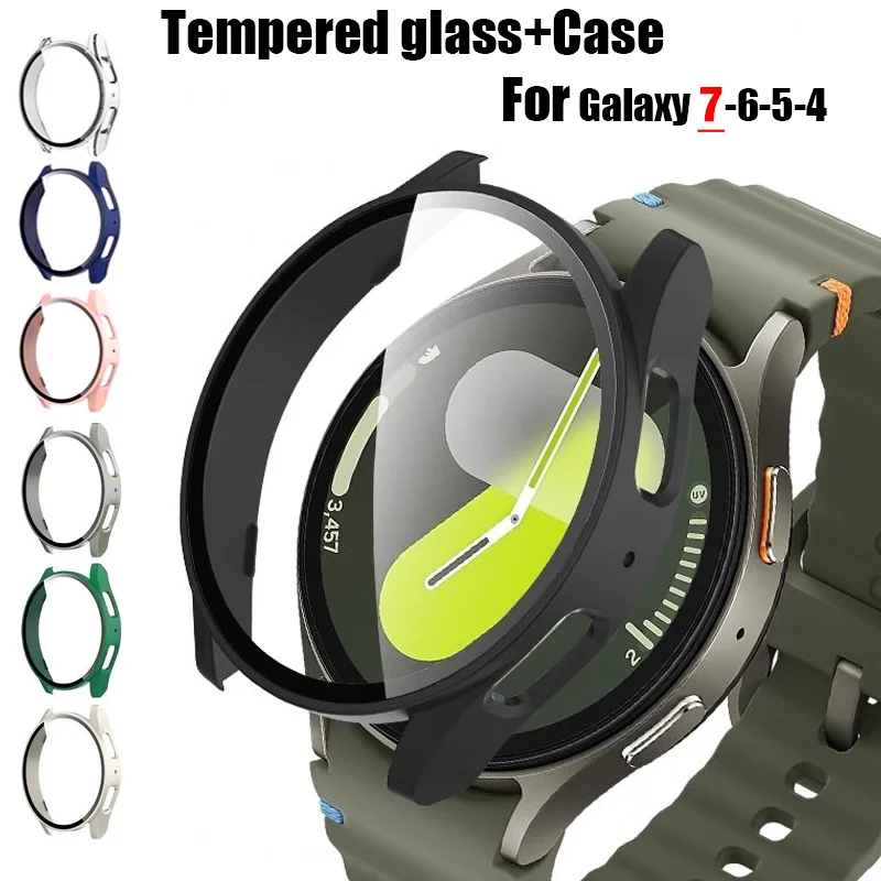 Bild von Gehärtetes Glas-Schutzhülle mit Voll-PC Stoßstangen für Samsung Galaxy Watch 7, 6, 5, 4 (44 mm & 40 mm) – Kompletter Displayschutz und robustes Zubehör für Ihre Smartwatch