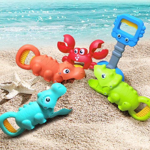 Afbeelding van Kinderen Strand Speelgoed, Kreeft, Dinosaurus Speelgoed Clip, Mannelijke En Vrouwelijke Krab Voet Tang, robotarm, Strand Baggeren Schop Set