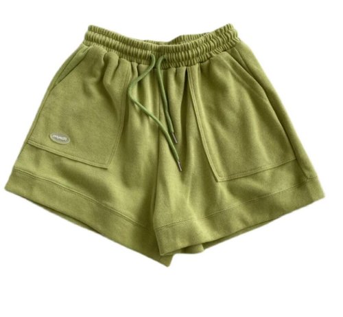 Immagine di Pantaloncini a gamba larga dritti tinta unita a vita alta sportivi per il tempo libero di nuova moda primavera ed estate per le donne, 5 colori