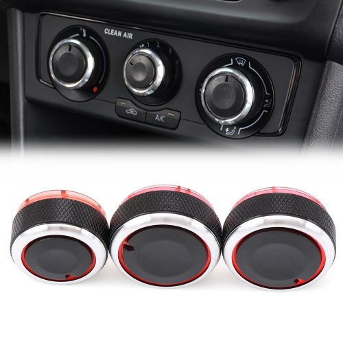 Immagine di Per VW POLO 2002-2013 MK4 MK5 9N 9N3 6R 3 pz/set In Lega di Alluminio Aria Condizionata Manopola AC Manopola di Controllo del Calore Interruttore di Pulsante Manopola