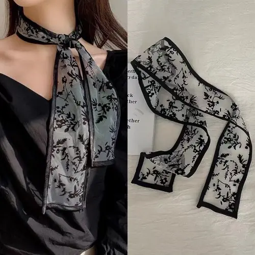 Image de Foulard Dentelle Transparent Style Coréen - Bandeau Cheveux & Accessoire Mode