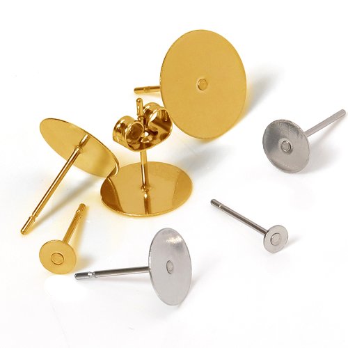 Image de Boucles d'oreilles en acier inoxydable doré - Lot de 100 pièces