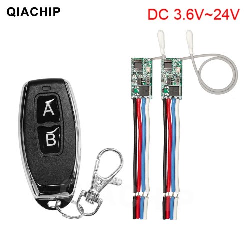 Image of 433MHz Wireless Remote Control Switch with Long-Range Mini Receiver and Transmitter for 3V, 6V, 12V, 24V Devices – LED Indicator Included