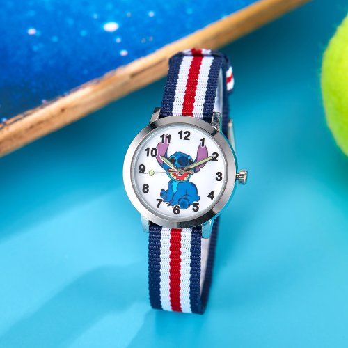Imagen de Relojes de punto de dibujos animados de Disney para niños, correa de lona para niñas, reloj de cuarz...