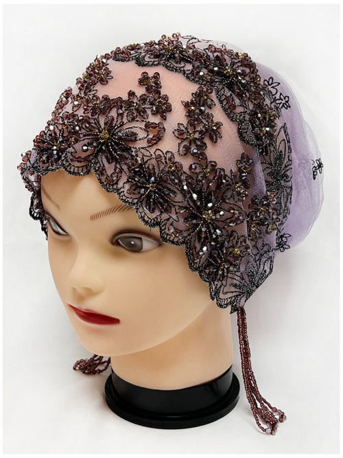 Imagen de Diadema Musulmana con Bordado Dorado y Cuentas