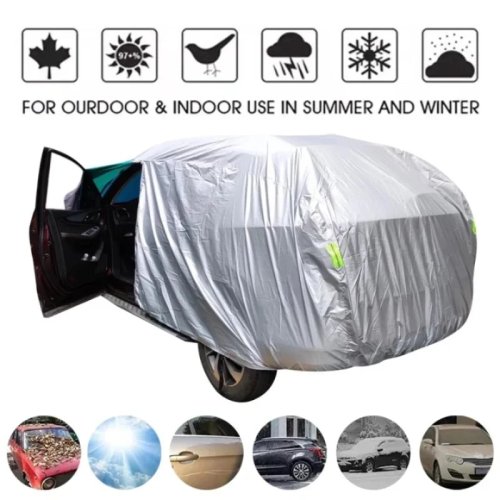Imagen de Cubierta Universal para Coche y SUV Sedán Impermeable, Protección contra Sol, Lluvia, Nieve y Rayos UV, Talla XXL, Color Plateado