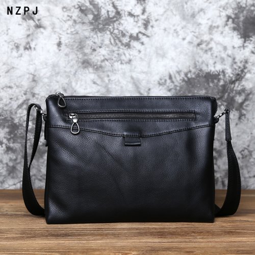 Bild von Elegante Herren-Umhängetasche aus Rindsleder – Casual Messenger Bag mit iPad-Fach