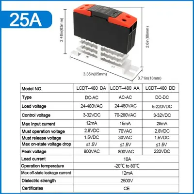Image de Relais SSR 10A/25A/40A - Contrôle AC/DC sur Rail DIN