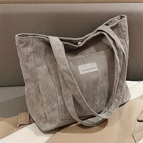 Image de Sac Bandoulière Velours Côtelé - Grand Format & Tendance