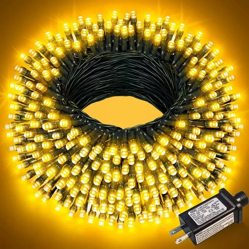 Zdjęcie Wodoodporne lampki LED świąteczne 24V, 50M/30M, zewnętrzne, do ogrodu, domu, dekoracji na imprezy świąteczne.