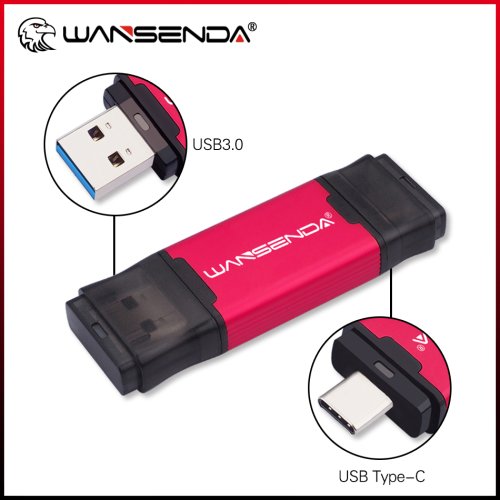 Afbeelding van Snelle USB-stick met Type-C en USB 3.0 – 512GB, 256GB, 128GB, 64GB, 32GB