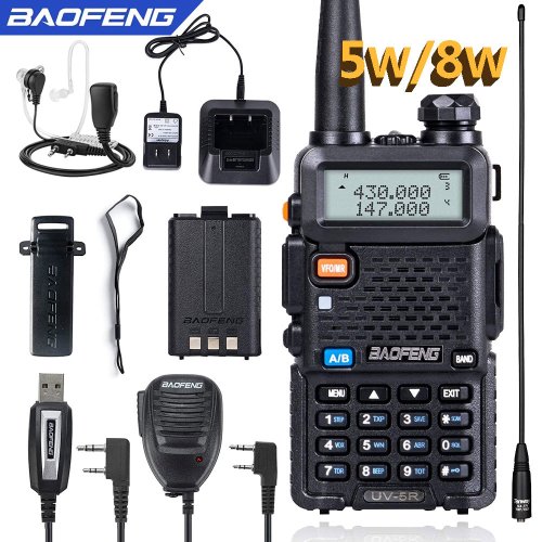 Afbeelding van BaoFeng UV-5R Walkie Talkie 5W/8W Tweeweg Radio Commutator VHF/UHF 136-174MHz & 400-520MHz Station Ontvanger Ham Draadloze Set