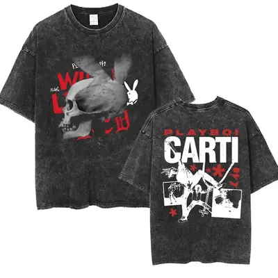 Image de T-Shirt Rétro Playboi Carti - Style Hip-Hop Over-Sized
