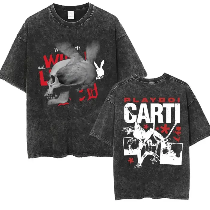 Image de T-Shirt Rétro Playboi Carti - Style Hip-Hop Over-Sized
