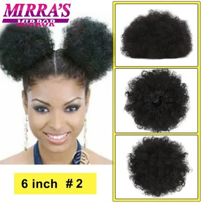 Image de Chignon Afro Bouffé 10 Pouces - Extension Synthétique