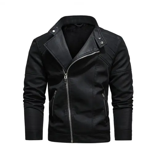 Image de Veste en Cuir Homme Hiver - Chaud, Moto, Mode