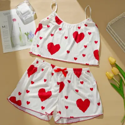 Image de Pyjama 2 Pièces Coeur Imprimé - Détente & Style