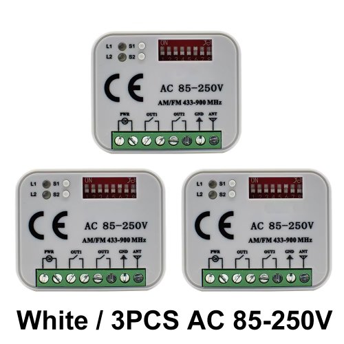 3pcs 85-250V blanco