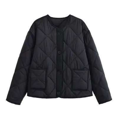 Image de Veste Automne-Hiver Femme - Col Rond & Boutonnage Élégant