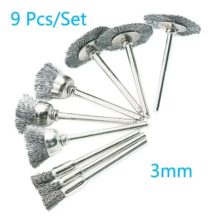 Image de 9 Brosses Métalliques pour Meuleuse - Nettoyage et Polissage