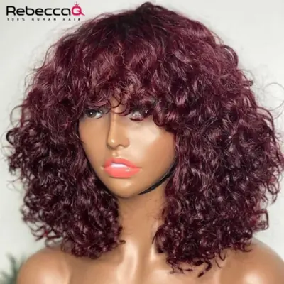 Image de Perruque courte bouclée naturelle 100% cheveux humains brésiliens