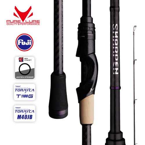 Imagen de Caña de Pescar Completa Purelure Sharpen con Señuelo Suave, Varilla de Acción XF/MF, Componentes Fuji y Carrete para Lucio - Ideal para Pesca en Viaje