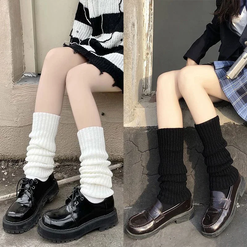 Image of Cozy Wool Knitted Leg Warmers for Women & Girls – Medium Length Boot Cuffs, Arm Warmers, Foot Covers & Crochet Socks for Autumn and Winter