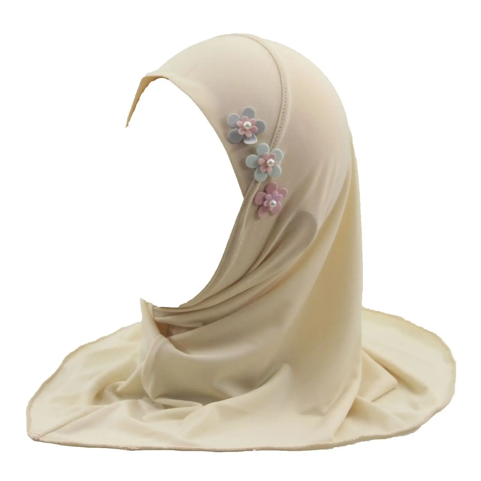 Afbeelding van Islamitische Kids Hoofddoek Ramadan Eid Amira Moslim Meisjes Hijab Bloem Kleur In Willekeurige Arabische Sjaals Volledige Cover Bloemen Tulband Caps