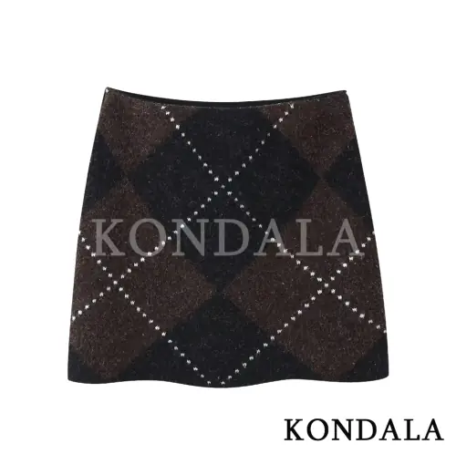 Image de Pull tricoté losanges femme vintage ample tendance 2025