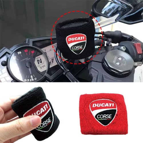 Imagen de Cubierta Bordada para Depósito de Freno delantero de Aceite Hidráulico, Compatible con Ducati Monster, Panigale, Diavel, Superleggera V4, V2 y Scrambler