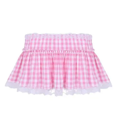 Image de Jupe Mini Y2K Dentelle Plaid Volants - Style Princesse Fée