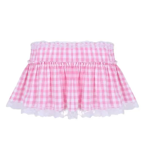 Image de Jupe Mini Y2K Dentelle Plaid Volants - Style Princesse Fée
