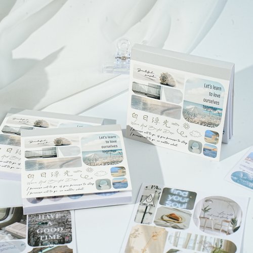 Afbeelding van 40pcs Ins Style Sticker Book - Tourism Landscape Theme Korean Stationery，Creative Scrapbooking Stickers，Junk Journal supplies