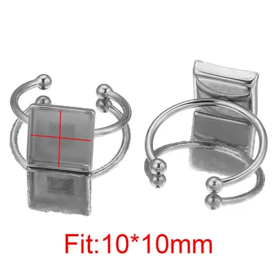 Image de Bagues Ouvertes Réglables en Acier Inoxydable - Lot de 10