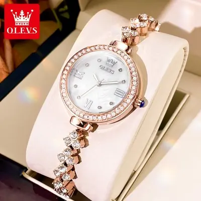 Image de Montre Élégante Femme - Quartz Étanche avec Diamants