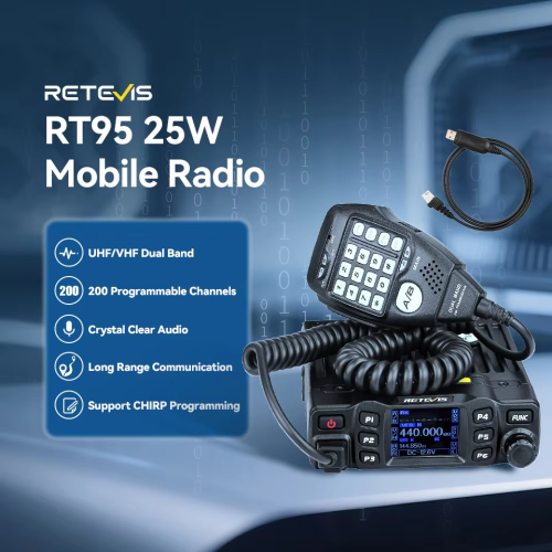 Bild von Retevis RT95 Mobiles Amateurfunk Zwei-Wege-Autoradio VHF UHF Dualband Mobile Radiosender Transceiver Basisstation für Camping