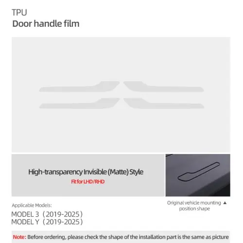 Image de Protection TPU pour Poignée de Porte Tesla - Style Élégant & Résistant