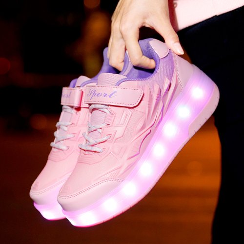 Imagen de Patines de estilo clásico, zapatillas deportivas para niños, zapatos deportivos para niños, patines retráctiles con correas extraíbles