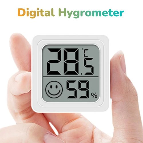 Imagen de Termómetro Digital con Higrómetro LCD para Interior - Medidor de Temperatura y Humedad Electrónico para Hogar y Oficina