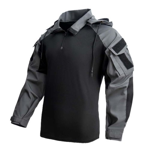 Imagen de Ropa táctica para hombre, camisas de combate al aire libre, camiseta con capucha de camuflaje, camisetas de Paintball Airsoft, ropa impermeable de caza resistente al desgaste