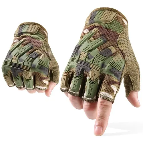Image de Gants Tactiques Sans Doigts Homme - Anti-Dérapants & Respirants