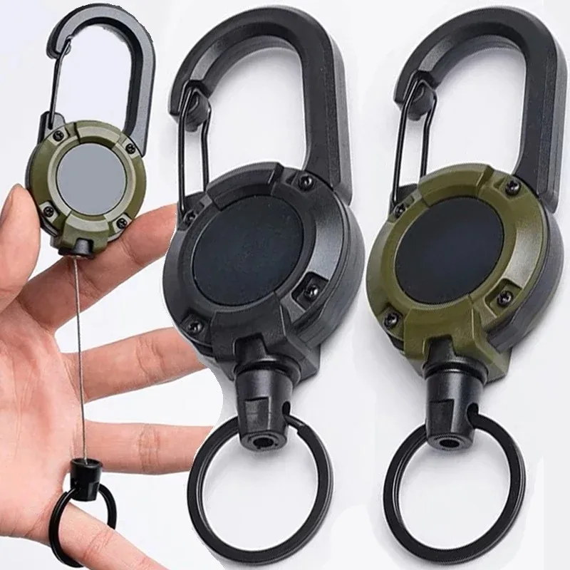 Image de Mousqueton Rétractable Ultra-Robuste - Porte-Clés Acier Inoxydable