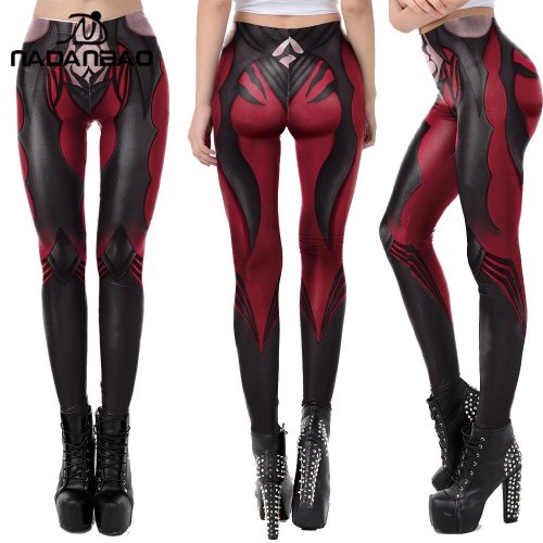 Afbeelding van NADANBAO Damesleggings Gotische stijl Anime Gedrukt Hoge kwaliteit leggings Mode elastische broek Sportieve fitness yogabroek