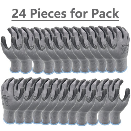 Image of 24-Piece Palm-Coated Work Gloves Set – Durable Safety Hand Protection for Carpentry, Repair, and Heavy-Duty Tasks with Superior Grip and Comfort