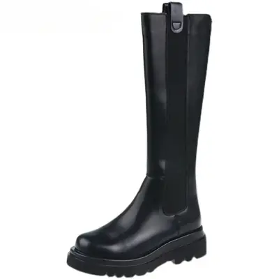 Image de Bottes de Chevalier à Talons Carrés - Hiver Chaud & Élégant