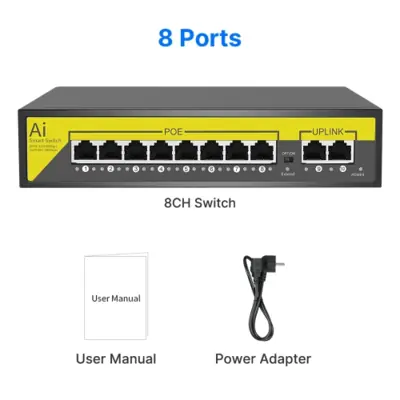 Image de Commutateur PoE 48V 8/16 Ports pour Caméras IP & WiFi